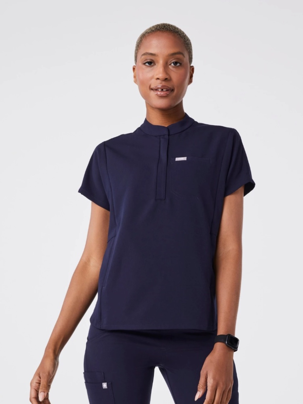 Montex Relaxed Scrub Top in Navy